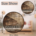 thumbnail image 2 of CURLYOOT Round Rug 3ft Vintage Piano Key Music Theme Area Rug, Washable Circle Mat Non Slip Floor Carpet Mat, Soft Indoor Rugs for Entryway Living Room Dining Room Bedroom, 2 of 7
