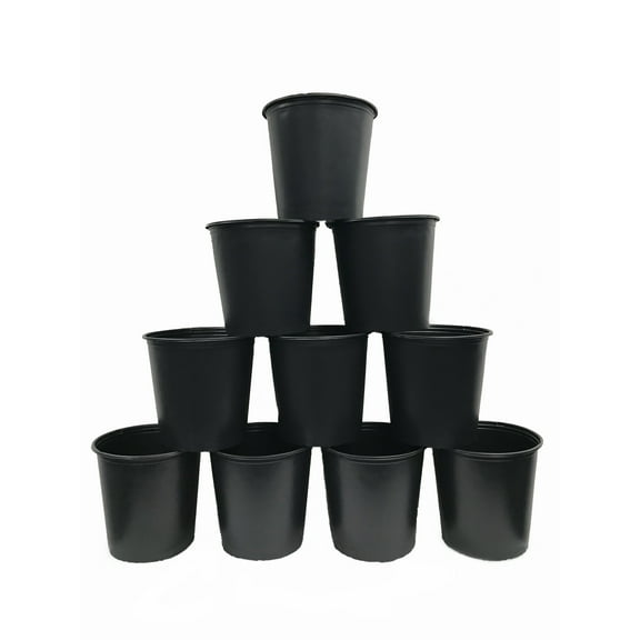 Viagrow Nursery Pots, 5 Gallon (4.02  US Gallons / 15.22 Liters/924 CU IN), Black Planter Pots, BPA Free and Food Safe, 10-Pack