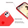 thumbnail image 3 of IBAOLEA Étui en Cristal Pailletée Compatible avec iPhone 11, Étui de Protection Transparente et Antichoc pour Femmes Filles (6.1 Pouces) 2019 Rouge Pailleté, 3 of 7