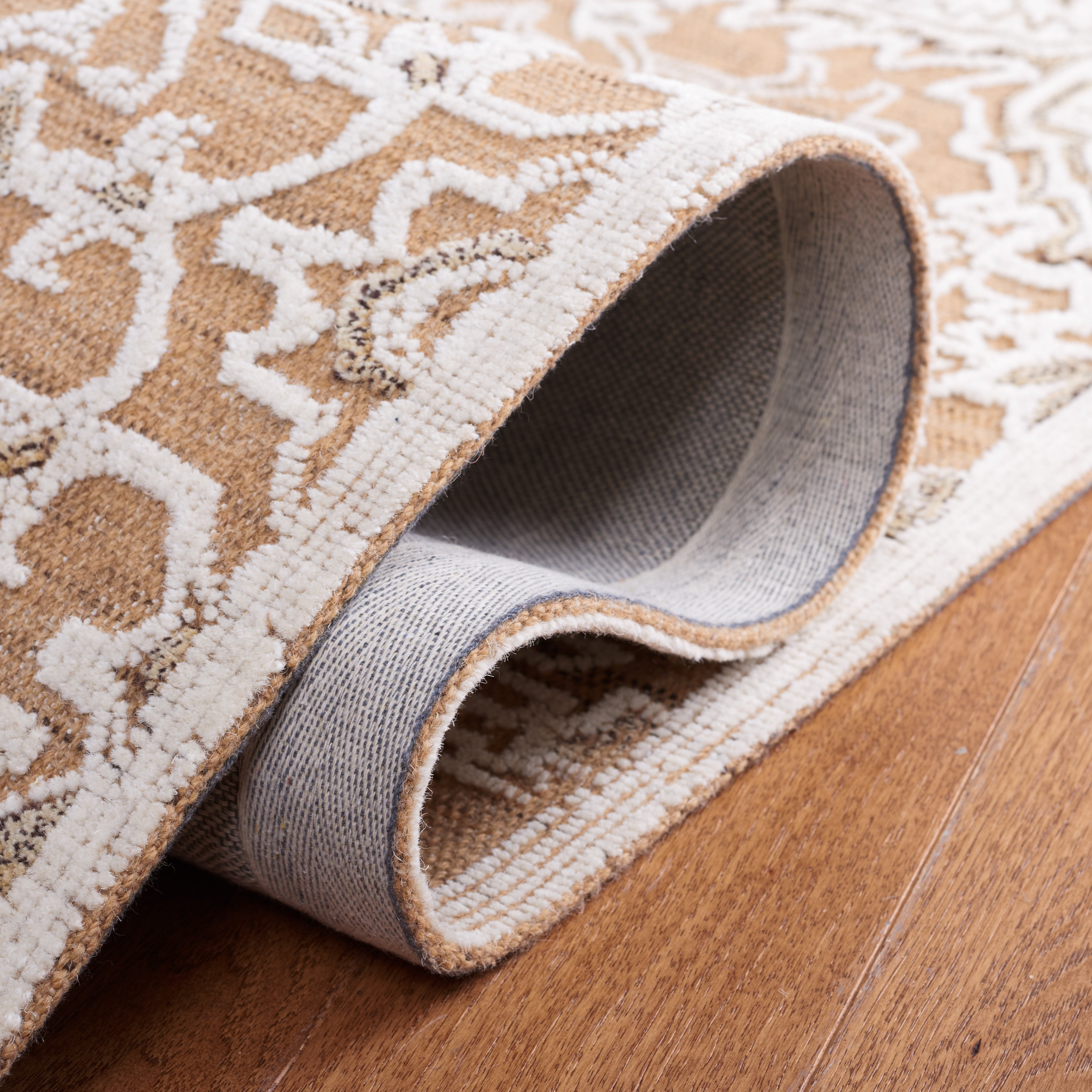 SAFAVIEH Trace Mia Medallion Area Rug, Gold/Ivory, 8' x 10'