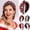 Red B, variant on Christmas Headband for Women, White Pearl Rhinestone Crystal Jeweled Embellished Hairband, Wide Top Knot Hairband Headpieces, Christmas Holiday Party Costume Decoration