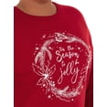 thumbnail image 5 of Holiday Time Women's Plus Size Super Soft Festive Pullover Sweatshirt, 5 of 6