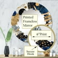 thumbnail image 3 of Designart "Abstract Pattern with Blue and Golden Textures XIX" Modern Geometric Round Wall Mirror - Modern Oval Printed Decorative Oversized Mirror - Multiple Color Options, 3 of 4
