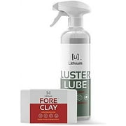 Fore Clay and Luster Lube - Clay Bar Kit, Auto Detailing Clay bar for Cars, Trucks, Boats, Glass and Plastic. Includes Luster Lube Hydrophobic Lubricant.