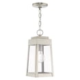 thumbnail image 6 of 20854-91 Livex Lighting Oslo - 1 Light Outdoor Pendant Lantern in Mid Century Modern Style - 6.25 Inches wide by 14.5 Inches high-Brushed Nickel, 6 of 11