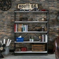 Furniture of America Nalan 5-Shelf Wood Adult Bookcase, Coastal White