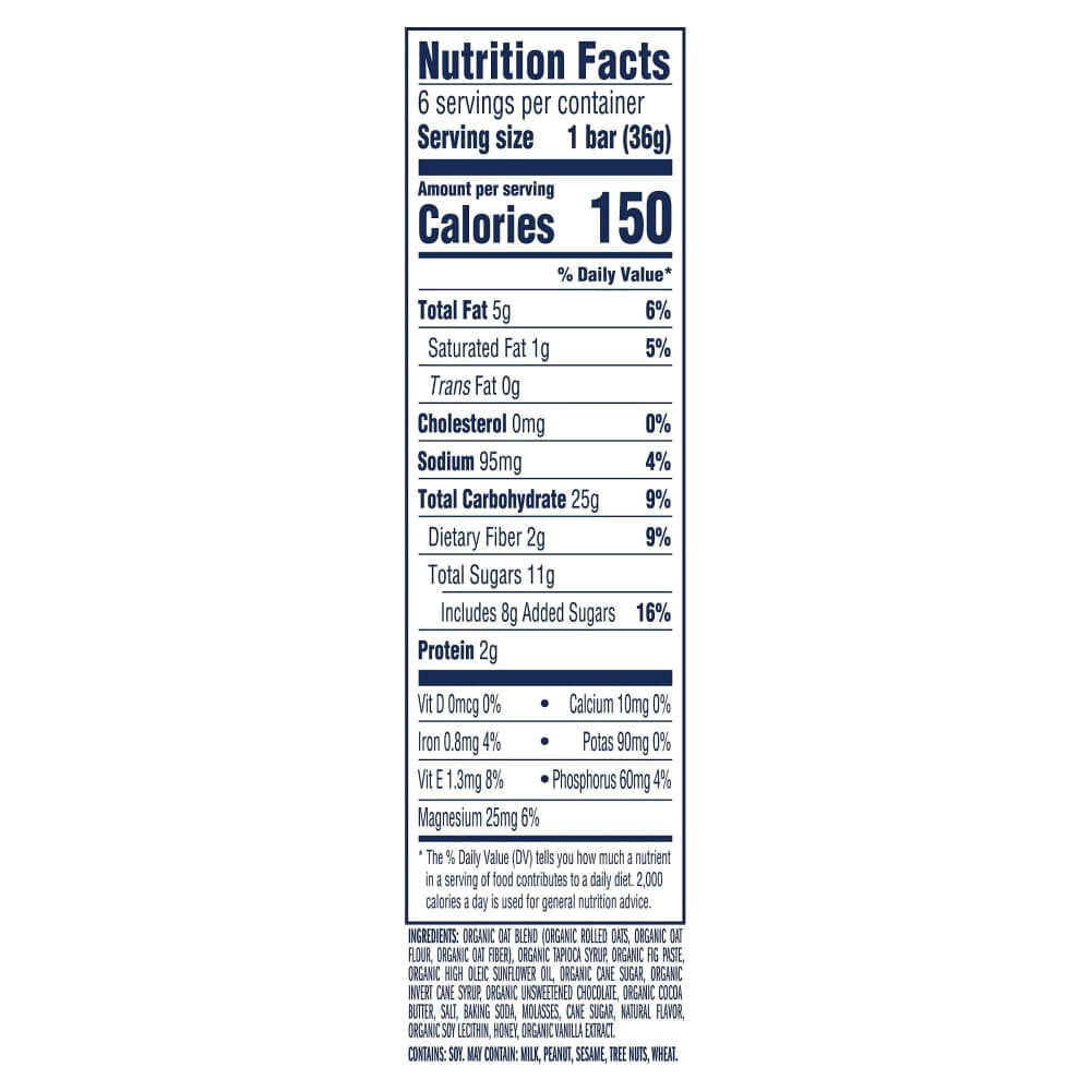 Zbar Chocolate Chip Organic Soft-Baked Energy Snack Granola Bars 6 ct - Pack of 2