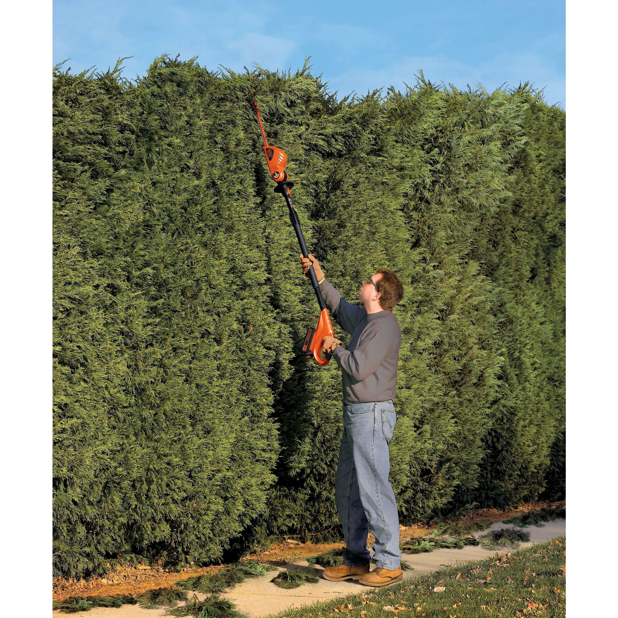 BLACK+DECKER 20V MAX Cordless Battery Powered Pole Hedge Trimmer
