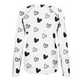 thumbnail image 4 of Diufon Hauts de la Saint-Valentin pour Femmes à Manches Longues Col Rond Chandail Décontracté Tendance Mignon Imprimé Graphique Blouse, 4 of 7
