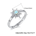 thumbnail image 4 of TANGPOET Polar Ring Star Rings for Women Sterling Silver Opal Rings for Her Jewelry Gift Romantic Adjustable, 4 of 6