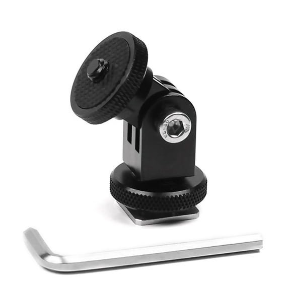 NATEFEMIN Camera Accessory Aluminum Alloy 360 Degree Rotatable Cold Shoe Adapter 1/4 Screw Base Mounting for GoPro