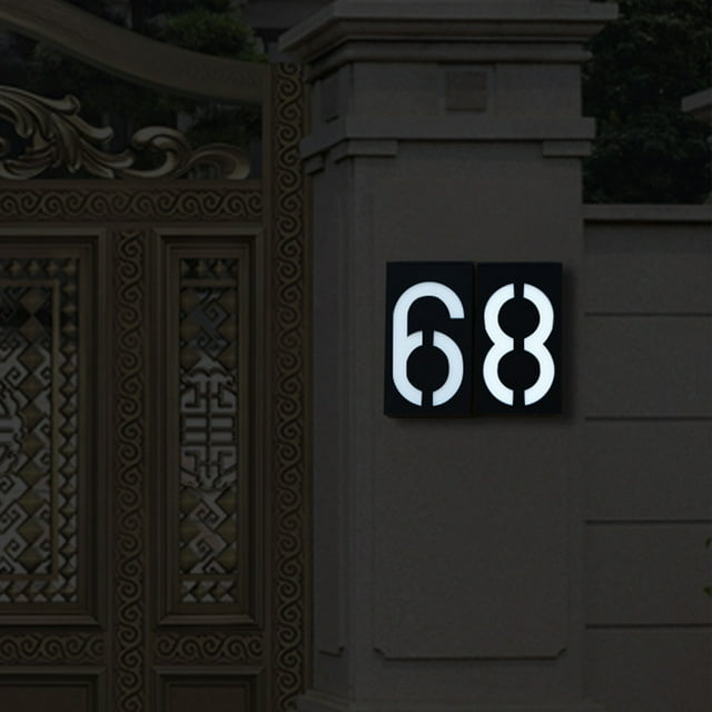Number Light Doorplate Guide-board Solar Wall Lamp Plaque Garden Lamp Digital Lantern Rechargeable Address House Powered Waterproof One