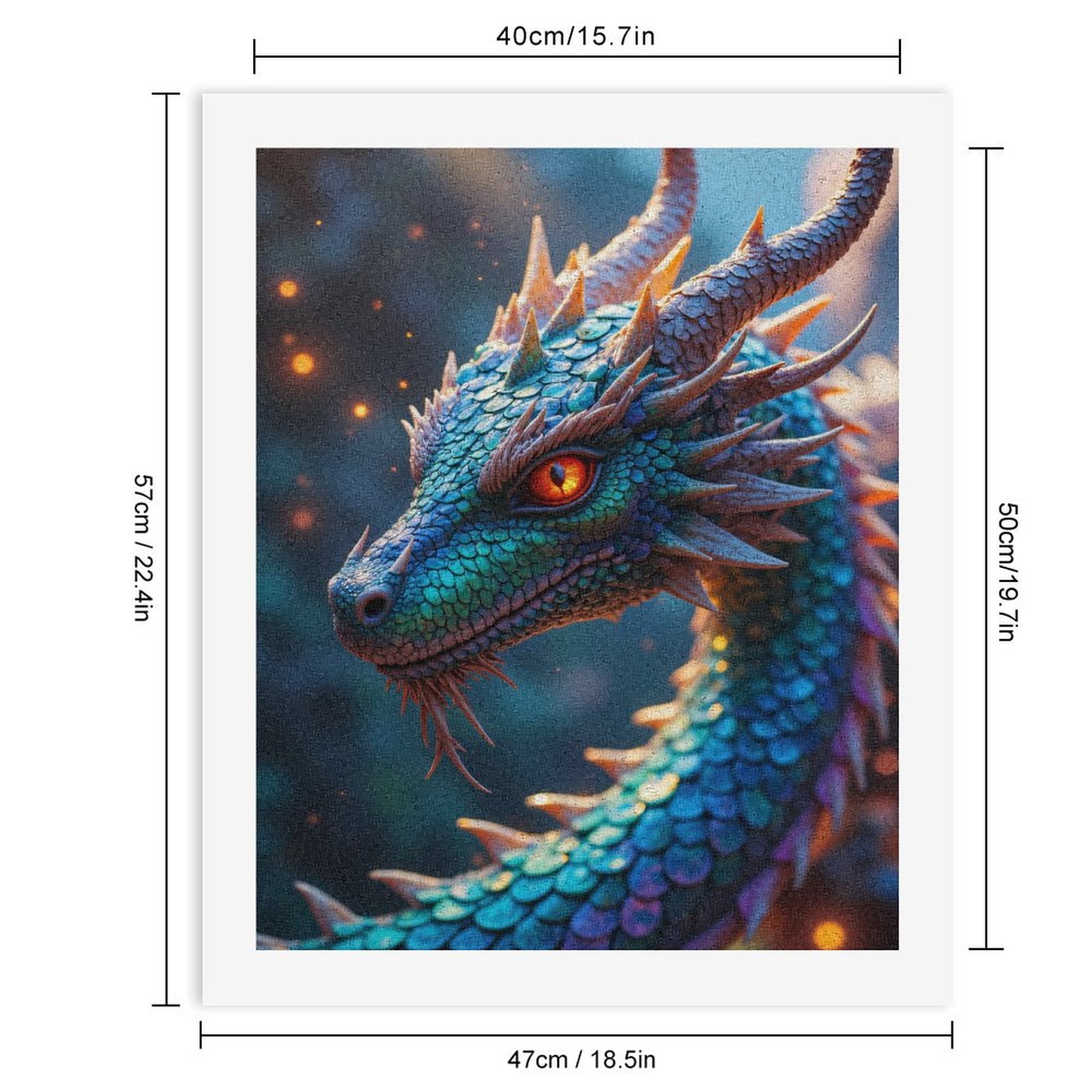 Paint By Numbers Kit for Adults Beginner - DIY Colorful Dragon Fantasy Art Canvas Painting Kits for Adults, Frameless Paint By Number for Adults for Home Wall Decor 16x20 Inch