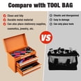 thumbnail image 4 of WORKPRO Mini Metal Tool Box with 2 Drawers and Top Storage, Small Tool Chest with PVC Liners and PP Feet Pads, Cold Rolled Steel Toolbox with Magnetic Tab, Yellow, 4 of 8
