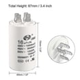 thumbnail image 2 of 2024 Cbb60 Run Capacitor 16uf 450v Ac Double Insert 50/60hz Cylinder 72x40mm White For Air Compressor Water Pump Motor-hao, 2 of 5