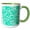 Green/White, variant on 3drose, Retro Modern White Squares on Green Turquoise, 11oz Magic Transforming Mug