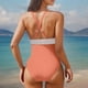 thumbnail image 4 of WILLBEST Traje de Baño de Manga Larga Para Mujer, Traje de Baño Para Mujer, Cuello En V, Monokini, Cintura Elástica, E Ropa de Playa Para Fiesta En La Piscina, Verano, 4 of 5