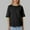 Black, variant on Women's Casual Loose Fit Round Neck Short Sleeve T Shirt With Sheer Sleeve For Yoga Sports And Everyday Wear Comfortable Breathable Soft Stretchable Tee Top Womens Long Sleeve Tees Tan Raglan Shirt