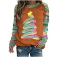 thumbnail image 2 of Chandail en Molleton pour Femmes Mode Chandail en Molleton de Noël Imprimé à Manches Longues Col Rond Sans Capuche Blouse, 2 of 3