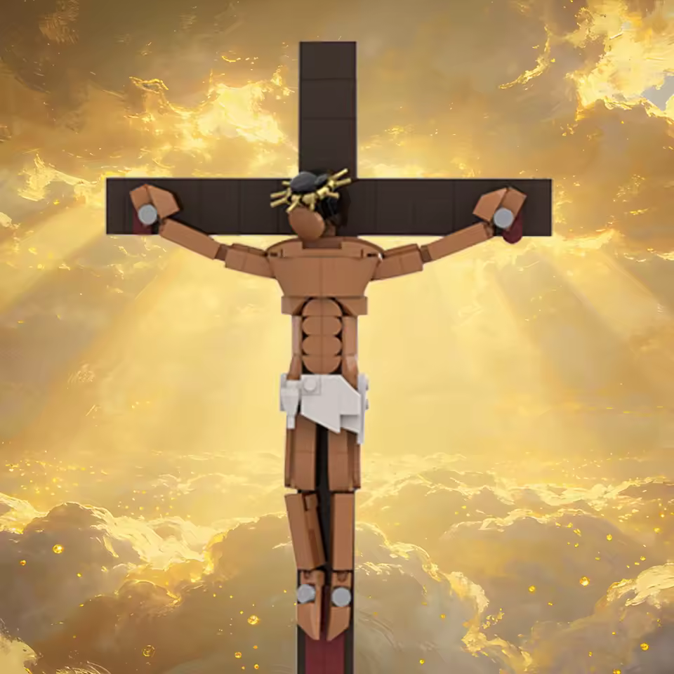 thumbnail image 3 of GZBricker Jesus Culture Construction Building Set Compatible with Lego Action Figures MOC Crucifix Sculpture Model for Adults, 3 of 5