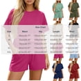 thumbnail image 3 of yillto Women's 2 Piece Sweatsuit Sets Short Sleeve Tops and Summer Loose Athletic Shorts with Pockets Casual Tracksuit, 3 of 6