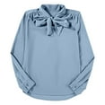 thumbnail image 4 of Long Sleeve Shirts for Women Elegant Tie Neck Blouse Long Sleeve Soft Tunic Top with Bow Detail Outfits Modern, 4 of 8
