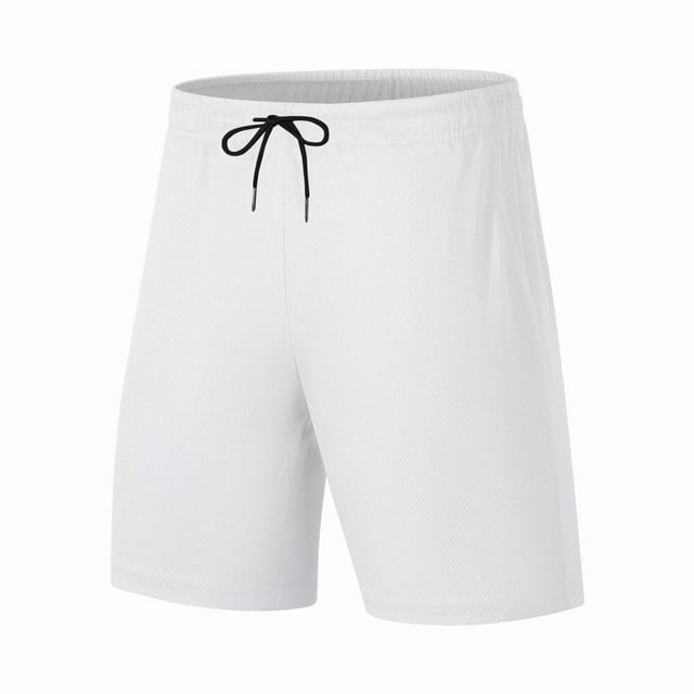 Men's Knee Length Shorts Mesh Beach Shorts Lightweight Quick-Dry Gym Basketball Workout Running Shorts with Pockets