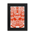 thumbnail image 1 of Corte de papel rojo de mascara de la opera de Beijing Marco de Fotos de escritorio imagen Arte Negro Pintura 5x7 pulgadas, 1 of 4
