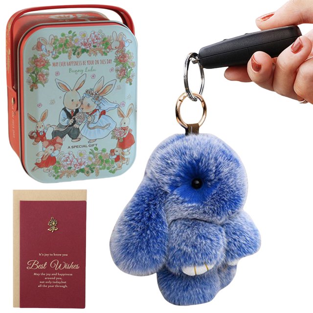 Llavero Cgtredaw Conejito Esponjoso para Bolso y Coche