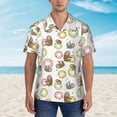 thumbnail image 4 of Daiia Donut Sloth Hawaiian Shirt for Men Gentle Cotton Regular Short Sleeve Casual-Medium, 4 of 9