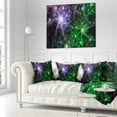 thumbnail image 3 of Designart Green Purple Colorful Fireworks - Abstract Throw Pillow - 18x18, 3 of 5