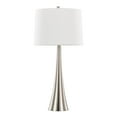 thumbnail image 5 of Grandview Gallery 29" Brushed Nickel Metal Table Lamp Set with Hourglass Body Design and White Textured Linen Tapered Drum Shades - Modern Lighting for Any Room (Set of 2), 5 of 6