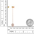 thumbnail image 5 of Gem Stone King Asymmetrical Yellow Citrine Drop Chain Earrings for Women in 18K Rose Gold Plated Silver | 1.04 Cttw | November Birthstone | Trillion Cut 4MM | Mismatched Dangle Earrings, 5 of 6