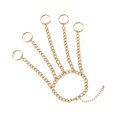thumbnail image 2 of kurtrusly Fashion Wrist Chain Alloy Punk Rings Bracelet Jewelry Gift Hand Chain Gold 16cm + 5cm 1Set, 2 of 6