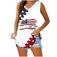 thumbnail image 4 of CHGBMOK Womens American Flag Tank Tops 4th of July Camo Tee Summer Loose Sleeveless Patriotic T Shirts USA Star Striped Tops Plus Size, 4 of 6