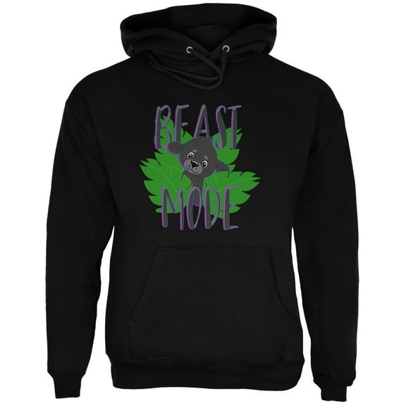 Beast Mode Cute Black Panther Cub Mens Hoodie Black LG