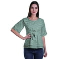 thumbnail image 2 of Moomaya Haut Col Rond Imprimé pour Femme Blouse à Manches Courtes Tenue Formelle, 2 of 5