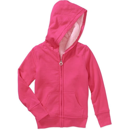 Girls' Sherpa Lined Fleece Hoodie
