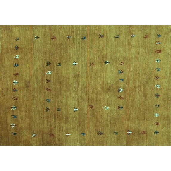 Ahgly Company Indoor Rectangle Abstract Light Blue Contemporary Area Rugs, 4' x 6'