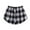 Black, variant on HAiming Women's Plaid Mini Shirt Plus Size Casual Adjustable Layering Short Skirts Half Length Underskirt with Buttons