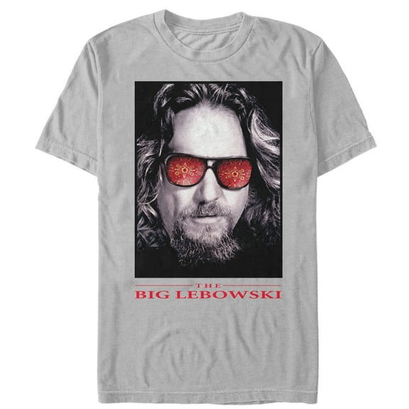 Men's The Big Lebowski The Dude Sunglasses Poster Graphic Tee Silver X Large
