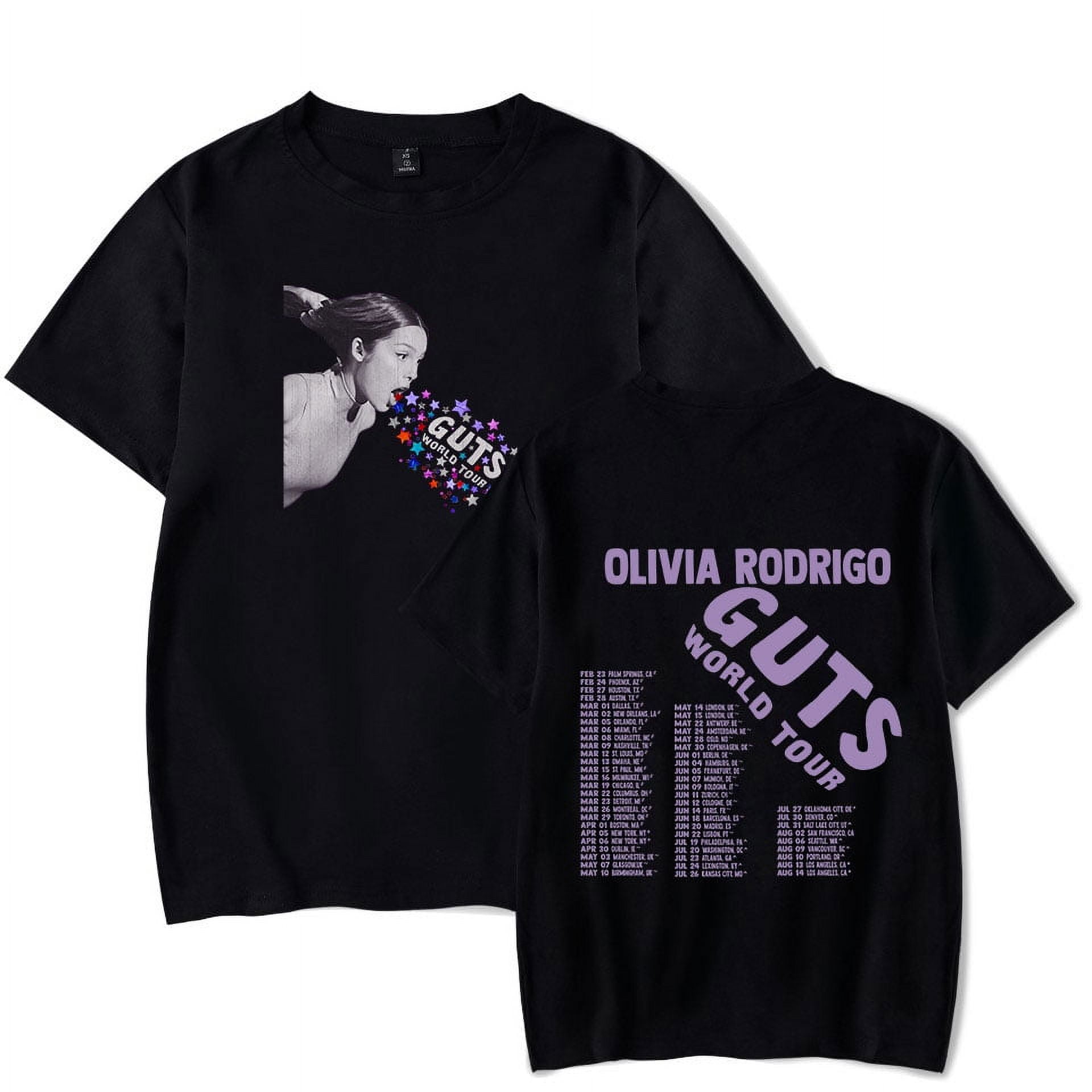 YIJIANKUANFAN Olivia Rodrigo Merch 2024 Guts Touring Merch T-Shirt Short Logo Women Men Oliviarodrigo Summer Tee Tshirt, Adult Unisex, Size: XS, Blue