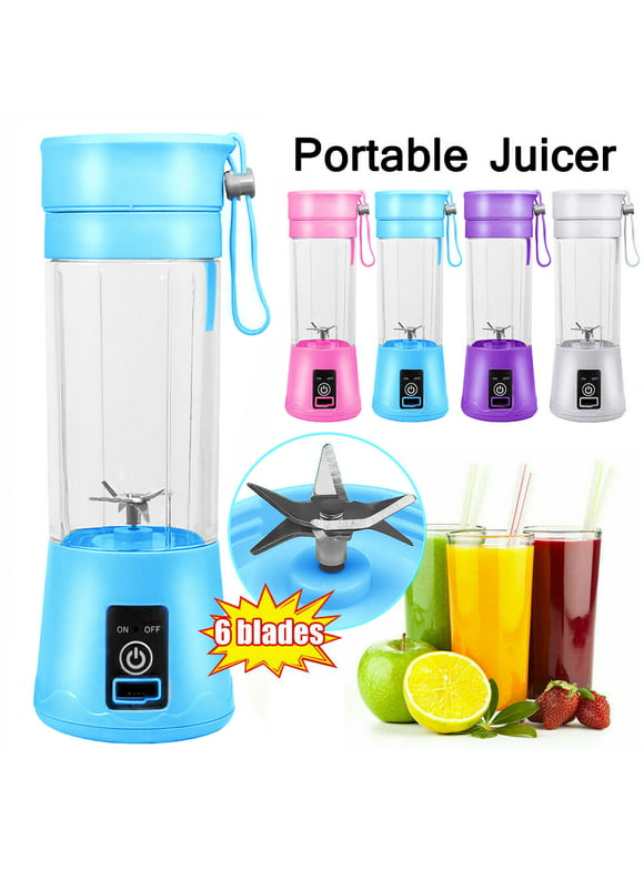 SAYFUT 380ML Mini Juicer Cup, Personal Blender for Shakes, Smoothie and Fruit Juice, Mini Personal Size Mixer with 6 Blades Used at Home And Outdoor, Pink