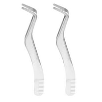 GAXIRE 2pcs Eyelash Extension Tweezers Set Applying False Eyelashes Stainless Steel for Professionals