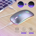 thumbnail image 2 of Souris Sans Fil Rechargeable 2.4GHz Slim Silencieuse Clic Souris Optique Sans Fil Longue Portée Souris Sans Fil pour Ordinateur Portable & PC Compatible avec Mac MacBook Pro & MacBook Air etc, 2 of 9
