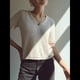 thumbnail image 5 of Suéter de Corta para Mujer, Cuello en V, Camiseta Básica de Punto, Jersey Informal de Negocios M, 5 of 8