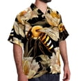 thumbnail image 2 of Starry Bees in the Sky Men's Short Sleeve Poplin Shirt, Casual Button Down Shirts, Printed Summer Beach Shirt, Unisex Casual Button Down Top, 2 of 6