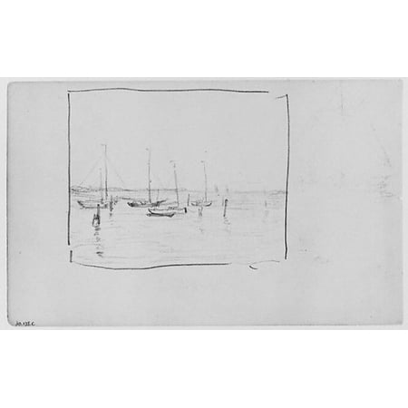 Sailboats on (Long Island) Sound (from Sketchbook) Poster Print by Henry Ward Ranger (American Syracuse New York 1858  “1916 New York) (18 x