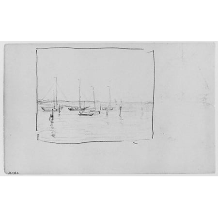 Sailboats on (Long Island) Sound (from Sketchbook) Poster Print by Henry Ward Ranger (American Syracuse New York 1858  “1916 New York) (18 x (Best Boat For Long Island Sound)