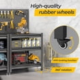 thumbnail image 4 of Heavy Duty 3000lbs Capacity Work Bench with Pegboard, Wheels & Adjustable Shelves, Garage Tool Cart, 4 of 6